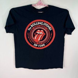 Rolling Stones Zip Code Adult Size XL Black Distressed Graphic Tee Zip Code